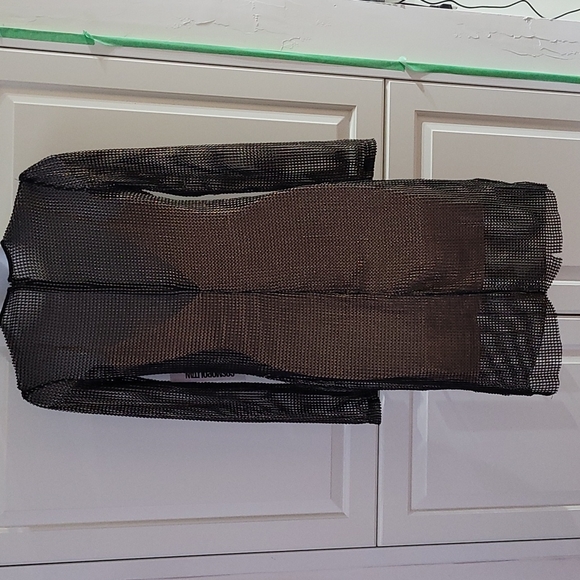 NWT Cosmopolitan Black Gold Metallic Mesh Mini Dress The Population Viola  S - Picture 8 of 13